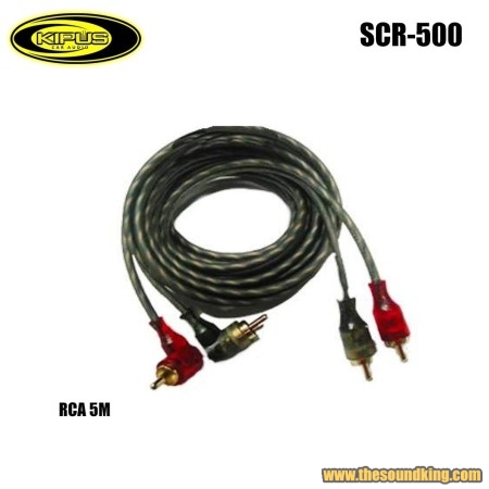 Cable RCA 5m acodado extrafino Kipus SRC-500