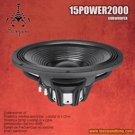 Woofer Scorpion Audio 15Power2000