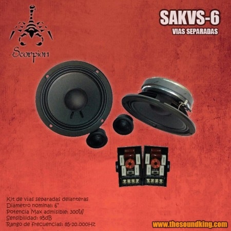 Vías separadas Scorpion Audio SAKVS-6